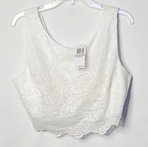 5/$15 NWOT City Studios lace sleeveless crop blouse top L